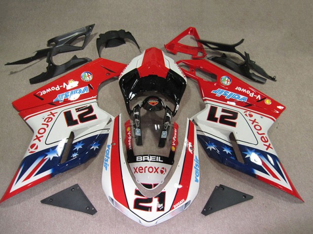 Carénage Ducati 1098 2007-2014 - Rouge Blanc Breil Xerox 21 Carénage Ducati 1098 2007-2014 - Rouge Blanc Breil Xerox 21