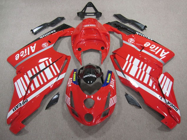 Carénage Ducati 749 2005-2006 - Rouge Blanc Alice Sandisk Carénage Ducati 749 2005-2006 - Rouge Blanc Alice Sandisk