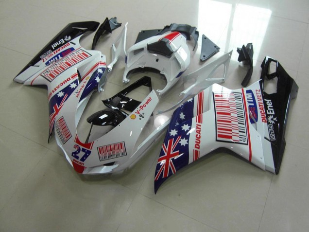Carénage Ducati 848 1098 1198 2007-2014 - Blanc Bleu Rouge Carénage Ducati 848 1098 1198 2007-2014 - Blanc Bleu Rouge