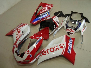 Carénage Ducati 848 1098 1198 2007-2014 - Blanc Rouge Xerox