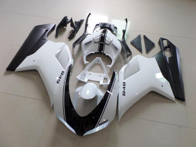 Carénage Ducati 848 1098 1198 2007-2014 - Blanc et Noir Bande Carénage Ducati 848 1098 1198 2007-2014 - Blanc et Noir Bande