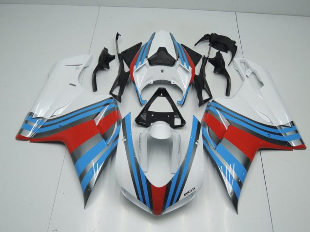 Carénage Ducati 848 1098 1198 2007-2014 - Bleu Blanc Rouge