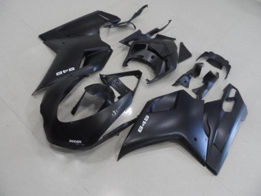 Carénage Ducati 848 1098 1198 2007-2014 - Noir Mat avec Blanc 848