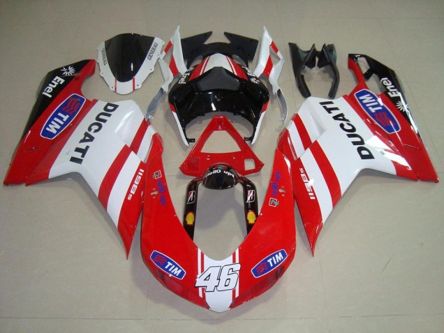 Carénage Ducati 848 1098 1198 2007-2014 - Rouge Blanc 46 Carénage Ducati 848 1098 1198 2007-2014 - Rouge Blanc 46
