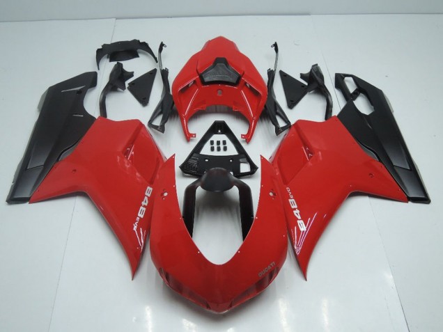 Carénage Ducati 848 1098 1198 2007-2014 - Style OEM Rouge avec Noir Mat Side Carénage Ducati 848 1098 1198 2007-2014 - Style OEM Rouge avec Noir Mat Side