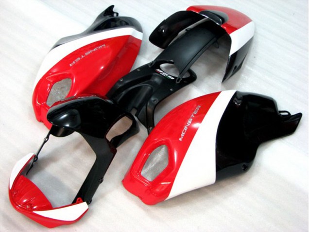 Carénage Ducati Monster 696 2008-2012 - Noir Rouge Blanc Monster Carénage Ducati Monster 696 2008-2012 - Noir Rouge Blanc Monster