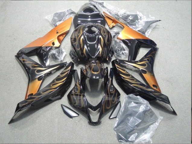 Carénage Honda CBR 1000 RR 2004-2005 - Noir Or Flamme Carénage Honda CBR 1000 RR 2004-2005 - Noir Or Flamme