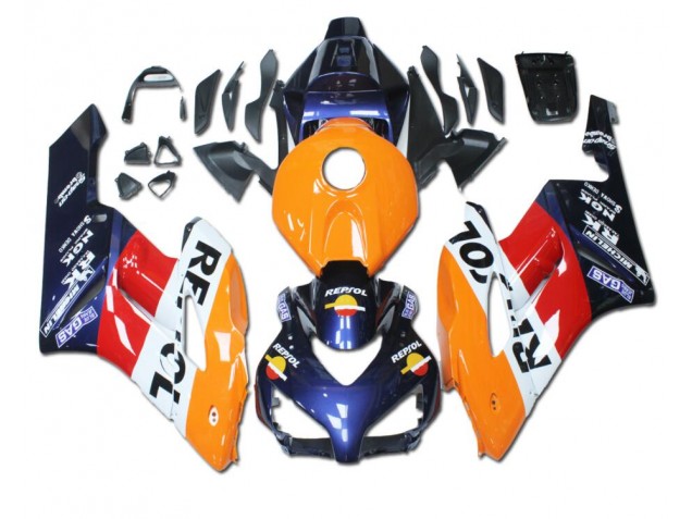Carénage Honda CBR 1000 RR 2004-2005 - Orange Rouge Bleu Repsol Carénage Honda CBR 1000 RR 2004-2005 - Orange Rouge Bleu Repsol