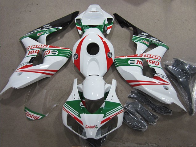 Carénage Honda CBR 1000 RR 2006-2007 - Blanc Vert Rouge Castrol Carénage Honda CBR 1000 RR 2006-2007 - Blanc Vert Rouge Castrol