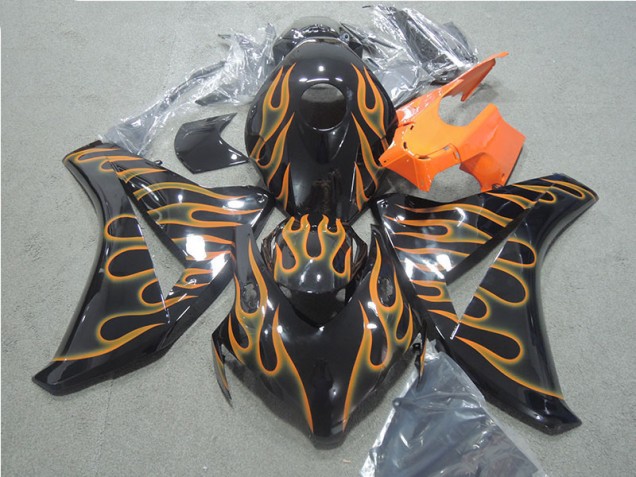 Carénage Honda CBR 1000 RR 2008-2011 - Noir Orange Flamme Carénage Honda CBR 1000 RR 2008-2011 - Noir Orange Flamme