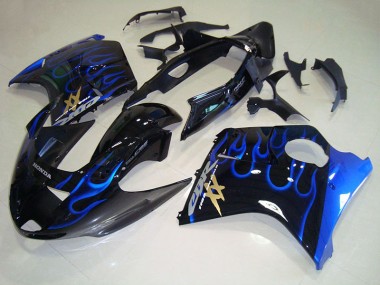 Carénage Honda CBR 1100 XX Blackbird 1996-2007 - Noir Bleu Flamme