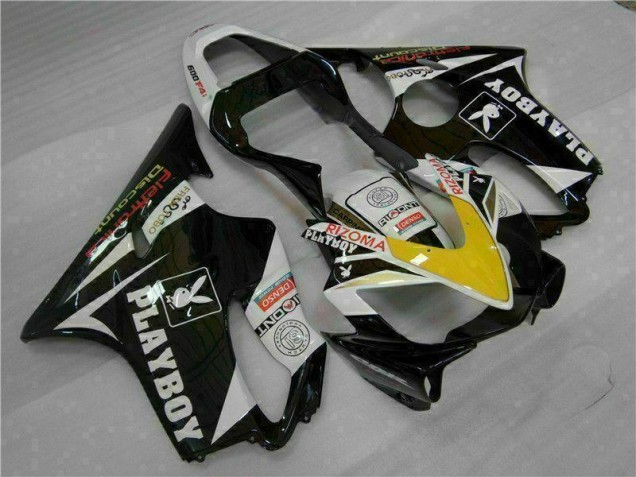 Carénage Honda CBR 600 F4i 2001-2003 - Jaune Argent Noir Playboy