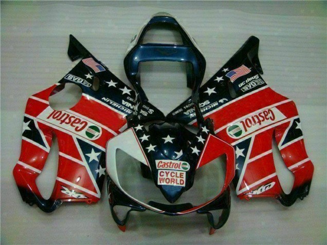 Carénage Honda CBR 600 F4i 2001-2003 - Rouge Blanc Bleu Castrol Cycle World