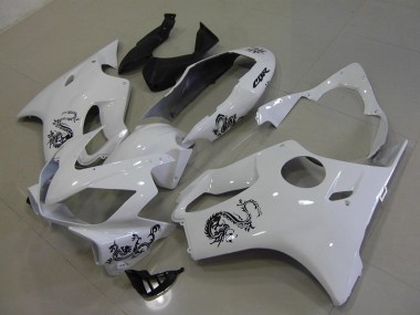 Carénage Honda CBR 600 F4i 2004-2007 - Blanc avec Noir Dragon