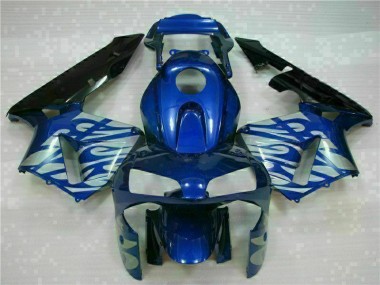 Carénage Honda CBR 600 RR 2003-2004 - Bleu avec Argent Flamme