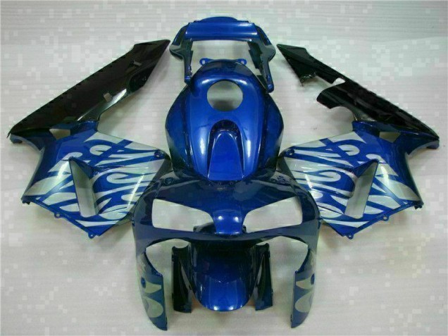 Carénage Honda CBR 600 RR 2003-2004 - Bleu avec Argent Flamme Carénage Honda CBR 600 RR 2003-2004 - Bleu avec Argent Flamme