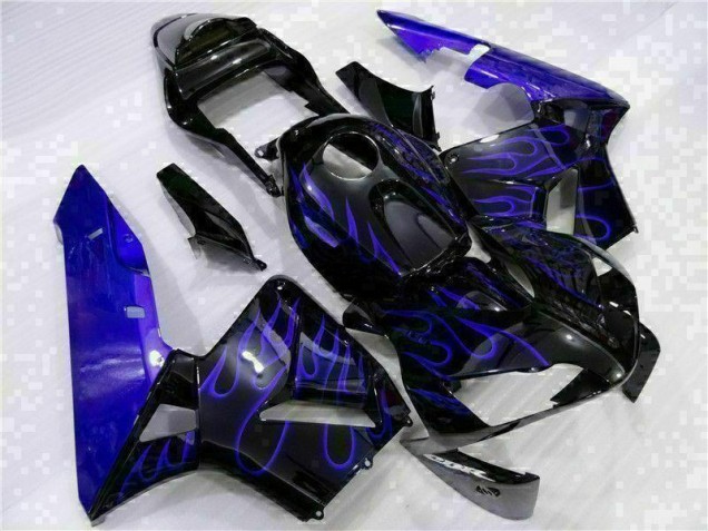 Carénage Honda CBR 600 RR 2003-2004 - Noir avec Bleu Flamme Carénage Honda CBR 600 RR 2003-2004 - Noir avec Bleu Flamme