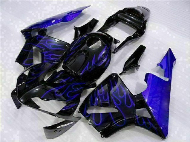Carénage Honda CBR 600 RR 2003-2004 - Noir avec Bleu Flamme Carénage Honda CBR 600 RR 2003-2004 - Noir avec Bleu Flamme