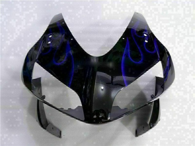 Carénage Honda CBR 600 RR 2003-2004 - Noir avec Bleu Flamme Carénage Honda CBR 600 RR 2003-2004 - Noir avec Bleu Flamme