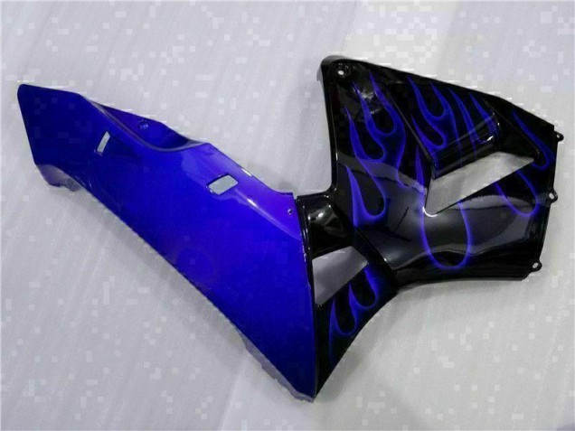 Carénage Honda CBR 600 RR 2003-2004 - Noir avec Bleu Flamme Carénage Honda CBR 600 RR 2003-2004 - Noir avec Bleu Flamme