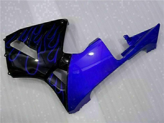 Carénage Honda CBR 600 RR 2003-2004 - Noir avec Bleu Flamme Carénage Honda CBR 600 RR 2003-2004 - Noir avec Bleu Flamme