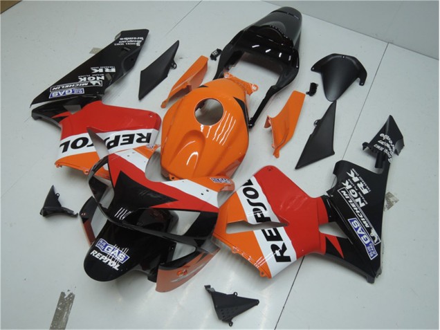 Carénage Honda CBR 600 RR 2003-2004 - Orange Rouge Noir Repsol Carénage Honda CBR 600 RR 2003-2004 - Orange Rouge Noir Repsol