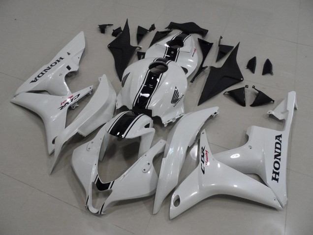 Carénage Honda CBR 600 RR 2007-2008 - Blanc Nacré avec Noir Bande