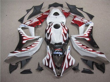 Carénage Honda CBR 600 RR 2007-2008 - Blanc Rouge Flamme Requin