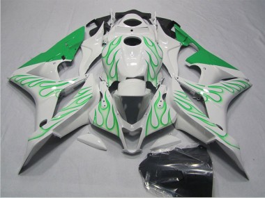 Carénage Honda CBR 600 RR 2007-2008 - Blanc Vert Flamme