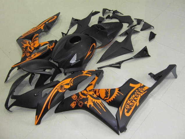 Carénage Honda CBR 600 RR 2007-2008 - Noir Mat Orange Décalque Carénage Honda CBR 600 RR 2007-2008 - Noir Mat Orange Décalque