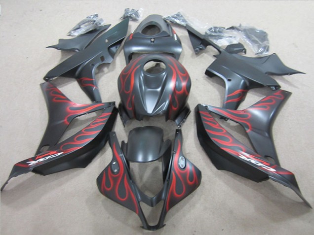Carénage Honda CBR 600 RR 2007-2008 - Noir avec Rouge Flamme Carénage Honda CBR 600 RR 2007-2008 - Noir avec Rouge Flamme