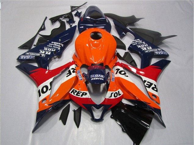 Carénage Honda CBR 600 RR 2007-2008 - Orange Bleu Noir Repsol Carénage Honda CBR 600 RR 2007-2008 - Orange Bleu Noir Repsol