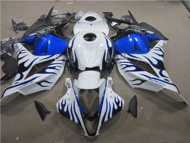 Carénage Honda CBR 600 RR 2009-2012 - Blanc Bleu Flamme