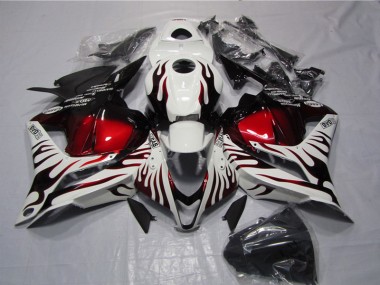 Carénage Honda CBR 600 RR 2009-2012 - Blanc Noir Rouge Flamme