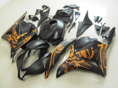 Carénage Honda CBR 600 RR 2009-2012 - Noir Mat Orange Décalque