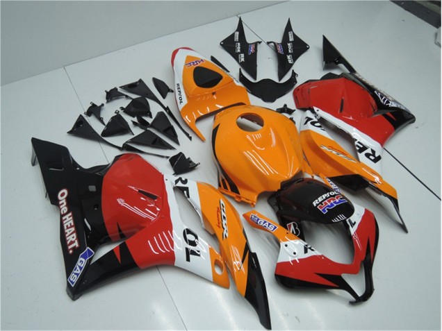Carénage Honda CBR 600 RR 2009-2012 - Orange Rouge Noir Repsol Carénage Honda CBR 600 RR 2009-2012 - Orange Rouge Noir Repsol