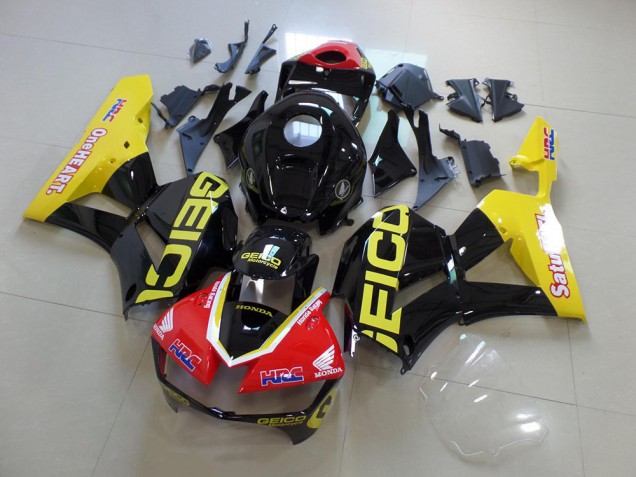 Carénage Honda CBR 600 RR 2013-2021 - Jaune Noir Geico Carénage Honda CBR 600 RR 2013-2021 - Jaune Noir Geico