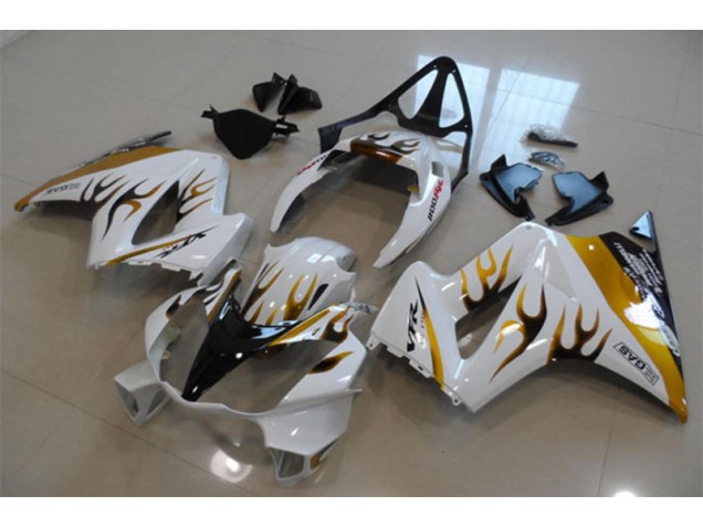 Carénage Honda VFR 800 2002-2013 - Blanc Or Flamme Carénage Honda VFR 800 2002-2013 - Blanc Or Flamme