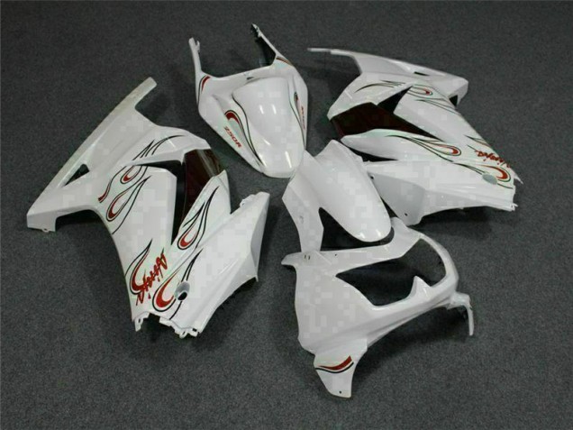Carénage Kawasaki EX250 2008-2012 - Blanc Rouge Carénage Kawasaki EX250 2008-2012 - Blanc Rouge