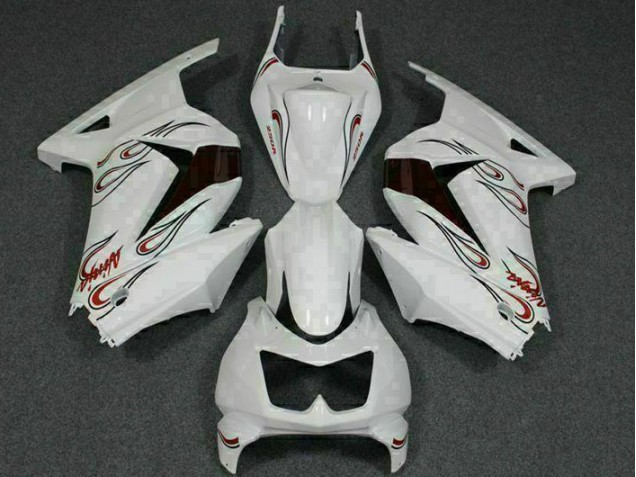 Carénage Kawasaki EX250 2008-2012 - Blanc Rouge Carénage Kawasaki EX250 2008-2012 - Blanc Rouge