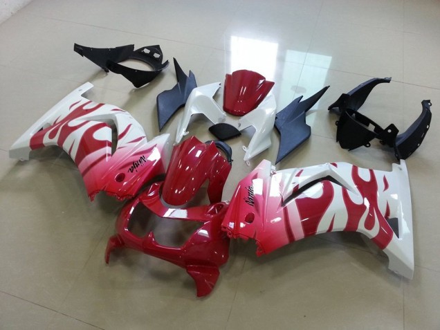 Carénage Kawasaki ZX 250R 2008-2012 - Rose Rouge Flamme Carénage Kawasaki ZX 250R 2008-2012 - Rose Rouge Flamme