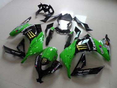 Carénage Kawasaki ZX 300R 2013-2016 - Noir Vert Monster