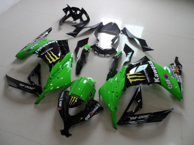 Carénage Kawasaki ZX 300R 2013-2016 - Noir Vert Monster Carénage Kawasaki ZX 300R 2013-2016 - Noir Vert Monster