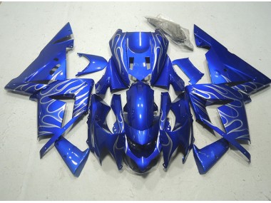 Carénage Kawasaki ZX10R 2003-2005 - Bleu Blanc Flamme
