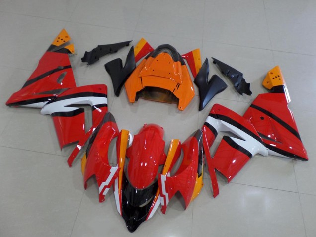 Carénage Kawasaki ZX10R 2003-2005 - Orange Noir et Blanc Carénage Kawasaki ZX10R 2003-2005 - Orange Noir et Blanc