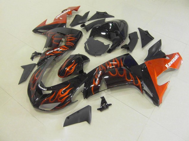 Carénage Kawasaki ZX10R 2006-2007 - Orange Flamme Carénage Kawasaki ZX10R 2006-2007 - Orange Flamme