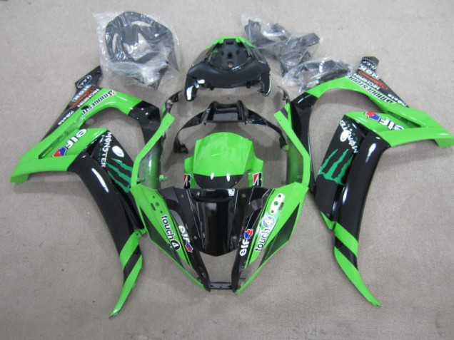 Carénage Kawasaki ZX10R 2011-2015 - Noir Vert Touch4 Monster Carénage Kawasaki ZX10R 2011-2015 - Noir Vert Touch4 Monster