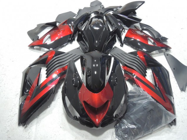 Carénage Kawasaki ZX14R ZZR 1400 2006-2011 - Noir Rouge Carénage Kawasaki ZX14R ZZR 1400 2006-2011 - Noir Rouge