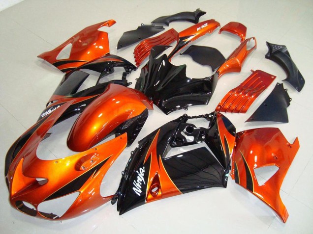 Carénage Kawasaki ZX14R ZZR 1400 2006-2011 - Orange Noir Carénage Kawasaki ZX14R ZZR 1400 2006-2011 - Orange Noir