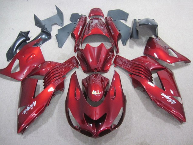 Carénage Kawasaki ZX14R ZZR 1400 2006-2011 - Rouge Blanc Ninja Décalque Carénage Kawasaki ZX14R ZZR 1400 2006-2011 - Rouge Blanc Ninja Décalque